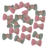 Maxbell 20x Boutique Bow with No Clip Small Bows Tiny DIY Hair Barrettes Craft Bows 10 pink and 10 green