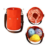 Maxbell Maxbell Yarn Storage Tote with Shoulder Strap Sturdy Crochet Beginners Gift Yarn Bag Orange