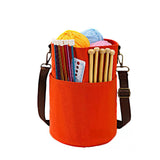 Maxbell Maxbell Yarn Storage Tote with Shoulder Strap Sturdy Crochet Beginners Gift Yarn Bag Orange