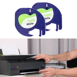 Maxbell 2 Pieces Label Maker Refills 12mmx4M Roll Label Maker Tape Waterproof Labels Paper