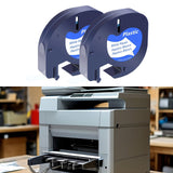 Maxbell 2 Pieces Label Maker Refills 12mmx4M Roll Label Maker Tape Waterproof Labels PP