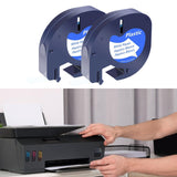 Maxbell 2 Pieces Label Maker Refills 12mmx4M Roll Label Maker Tape Waterproof Labels PP