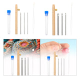 Maxbell Punch Pin Kit Embroidery Pen with 3 Pin S Poking Pin Knitting Embroidery Pin Small Size