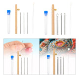 Maxbell Punch Pin Kit Embroidery Pen with 3 Pin S Poking Pin Knitting Embroidery Pin Small Size