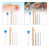 Maxbell Punch Pin Kit Embroidery Pen with 3 Pin S Poking Pin Knitting Embroidery Pin Small Size