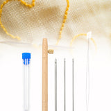 Maxbell Punch Pin Kit Embroidery Pen with 3 Pin S Poking Pin Knitting Embroidery Pin Small Size