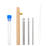 Maxbell Punch Pin Kit Embroidery Pen with 3 Pin S Poking Pin Knitting Embroidery Pin Large Size