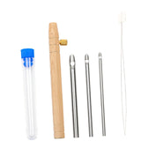 Maxbell Punch Pin Kit Embroidery Pen with 3 Pin S Poking Pin Knitting Embroidery Pin Large Size