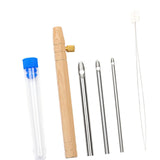 Maxbell Punch Pin Kit Embroidery Pen with 3 Pin S Poking Pin Knitting Embroidery Pin Large Size