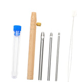 Maxbell Punch Pin Kit Embroidery Pen with 3 Pin S Poking Pin Knitting Embroidery Pin Large Size