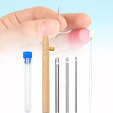 Maxbell Punch Pin Kit Embroidery Pen with 3 Pin S Poking Pin Knitting Embroidery Pin Large Size