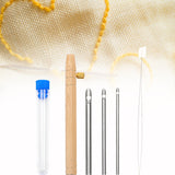 Maxbell Punch Pin Kit Embroidery Pen with 3 Pin S Poking Pin Knitting Embroidery Pin Large Size
