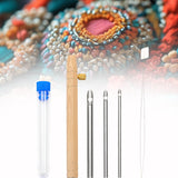 Maxbell Punch Pin Kit Embroidery Pen with 3 Pin S Poking Pin Knitting Embroidery Pin Large Size