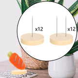 Maxbell 24 Pieces Crochet Doll Stands Simple Metal Pins Decoration Sturdy Wood Bases