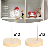 Maxbell 24 Pieces Crochet Doll Stands Simple Metal Pins Decoration Sturdy Wood Bases