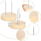 Maxbell 24 Pieces Crochet Doll Stands Simple Metal Pins Decoration Sturdy Wood Bases