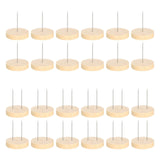 Maxbell 24 Pieces Crochet Doll Stands Simple Metal Pins Decoration Sturdy Wood Bases