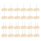 Maxbell 24 Pieces Crochet Doll Stands Simple Metal Pins Decoration Sturdy Wood Bases