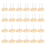 Maxbell 24 Pieces Crochet Doll Stands Simple Metal Pins Decoration Sturdy Wood Bases