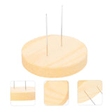 Maxbell 24 Pieces Crochet Doll Stands Simple Metal Pins Decoration Sturdy Wood Bases