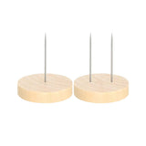 Maxbell 24 Pieces Crochet Doll Stands Simple Metal Pins Decoration Sturdy Wood Bases