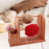 Maxbell Wooden Yarn Holder for Crocheting Easy Assembly Portable Yarn Organizer Rack