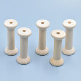 Maxbell 10Pcs Unfinished Wooden Spools for Cord Embroidery Thread Knitting Accessory