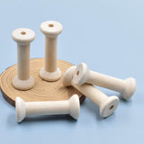 Maxbell 10Pcs Unfinished Wooden Spools for Cord Embroidery Thread Knitting Accessory