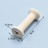 Maxbell 10Pcs Unfinished Wooden Spools for Cord Embroidery Thread Knitting Accessory