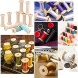 Maxbell 10Pcs Unfinished Wooden Spools for Cord Embroidery Thread Knitting Accessory
