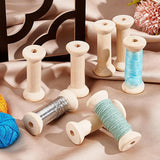Maxbell 10Pcs Unfinished Wooden Spools for Cord Embroidery Thread Knitting Accessory