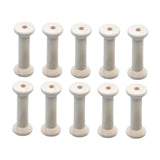Maxbell 10Pcs Unfinished Wooden Spools for Cord Embroidery Thread Knitting Accessory