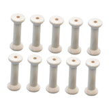 Maxbell 10Pcs Unfinished Wooden Spools for Cord Embroidery Thread Knitting Accessory