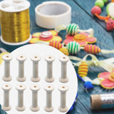 Maxbell 10Pcs Unfinished Wooden Spools for Cord Embroidery Thread Knitting Accessory