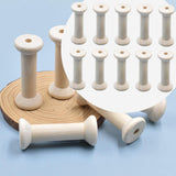 Maxbell 10Pcs Unfinished Wooden Spools for Cord Embroidery Thread Knitting Accessory