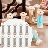 Maxbell 10Pcs Unfinished Wooden Spools for Cord Embroidery Thread Knitting Accessory
