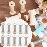 Maxbell 10Pcs Unfinished Wooden Spools for Cord Embroidery Thread Knitting Accessory
