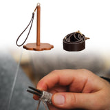Maxbell Wrist Yarn Ball Holder Yarn Dispenser for Crocheting for DIY Sewing Handmade Dark Wood