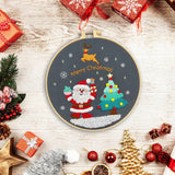 Maxbell Christmas Embroidery Kit for Beginner with Instruction Starters Cross Stitch Santa Claus