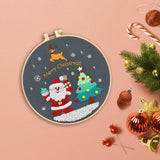 Maxbell Christmas Embroidery Kit for Beginner with Instruction Starters Cross Stitch Santa Claus