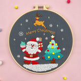 Maxbell Christmas Embroidery Kit for Beginner with Instruction Starters Cross Stitch Santa Claus