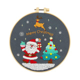 Maxbell Christmas Embroidery Kit for Beginner with Instruction Starters Cross Stitch Santa Claus