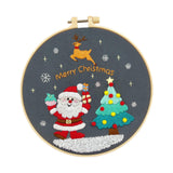 Maxbell Christmas Embroidery Kit for Beginner with Instruction Starters Cross Stitch Santa Claus