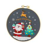 Maxbell Christmas Embroidery Kit for Beginner with Instruction Starters Cross Stitch Santa Claus