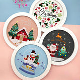 Maxbell Christmas Embroidery Kit for Beginner with Instruction Starters Cross Stitch Snowman