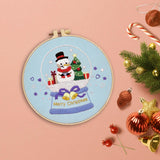 Maxbell Christmas Embroidery Kit for Beginner with Instruction Starters Cross Stitch Snowman