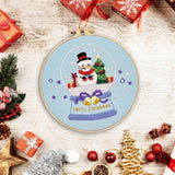 Maxbell Christmas Embroidery Kit for Beginner with Instruction Starters Cross Stitch Snowman