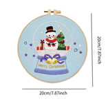 Maxbell Christmas Embroidery Kit for Beginner with Instruction Starters Cross Stitch Snowman