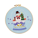 Maxbell Christmas Embroidery Kit for Beginner with Instruction Starters Cross Stitch Snowman