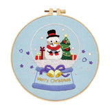 Maxbell Christmas Embroidery Kit for Beginner with Instruction Starters Cross Stitch Snowman